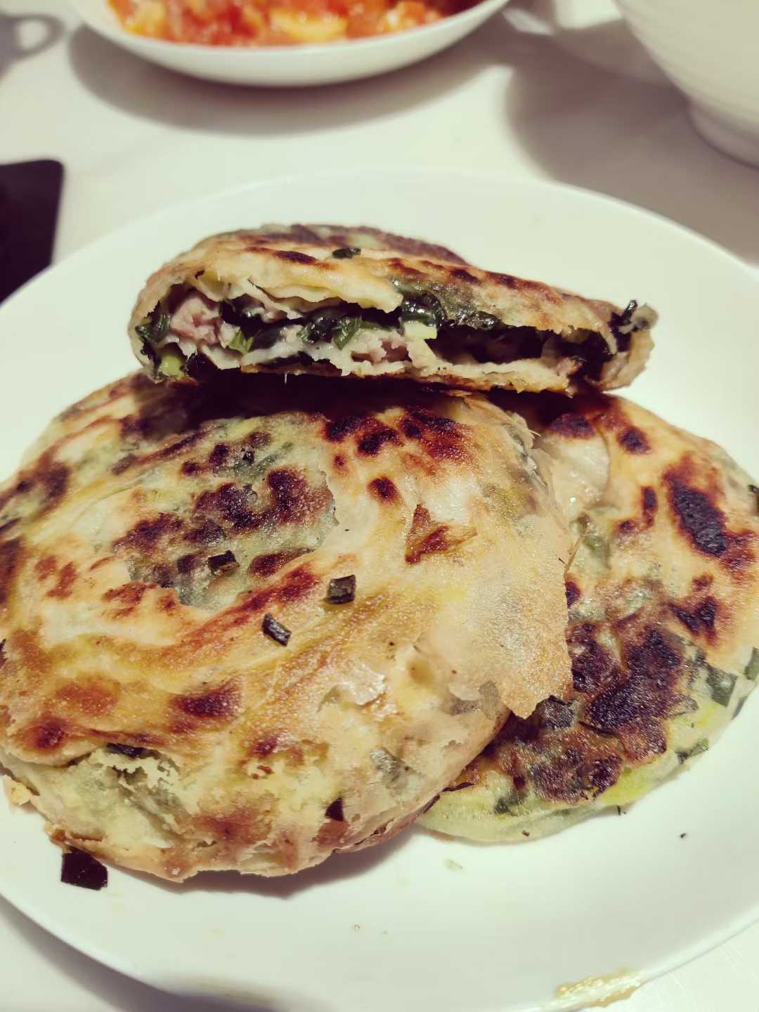 改良了一下上海葱油饼